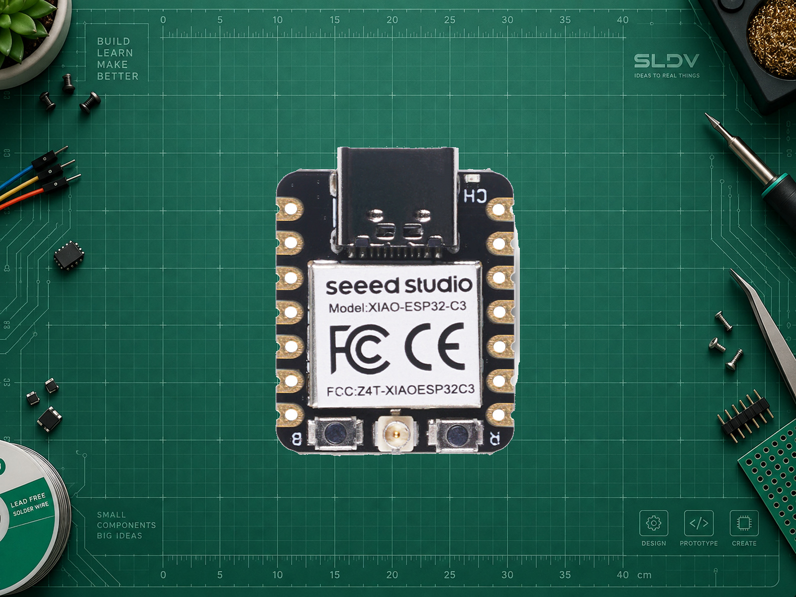 Seeed Studio XIAO ESP32C3 — 4 МБ Flash; фото производителя.
