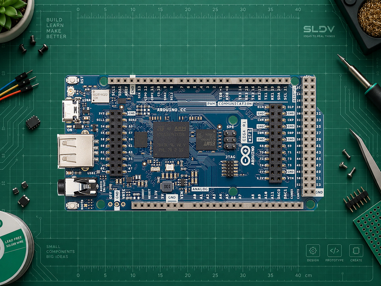 Arduino GIGA R1 WiFi — реальная плата Arduino целиком