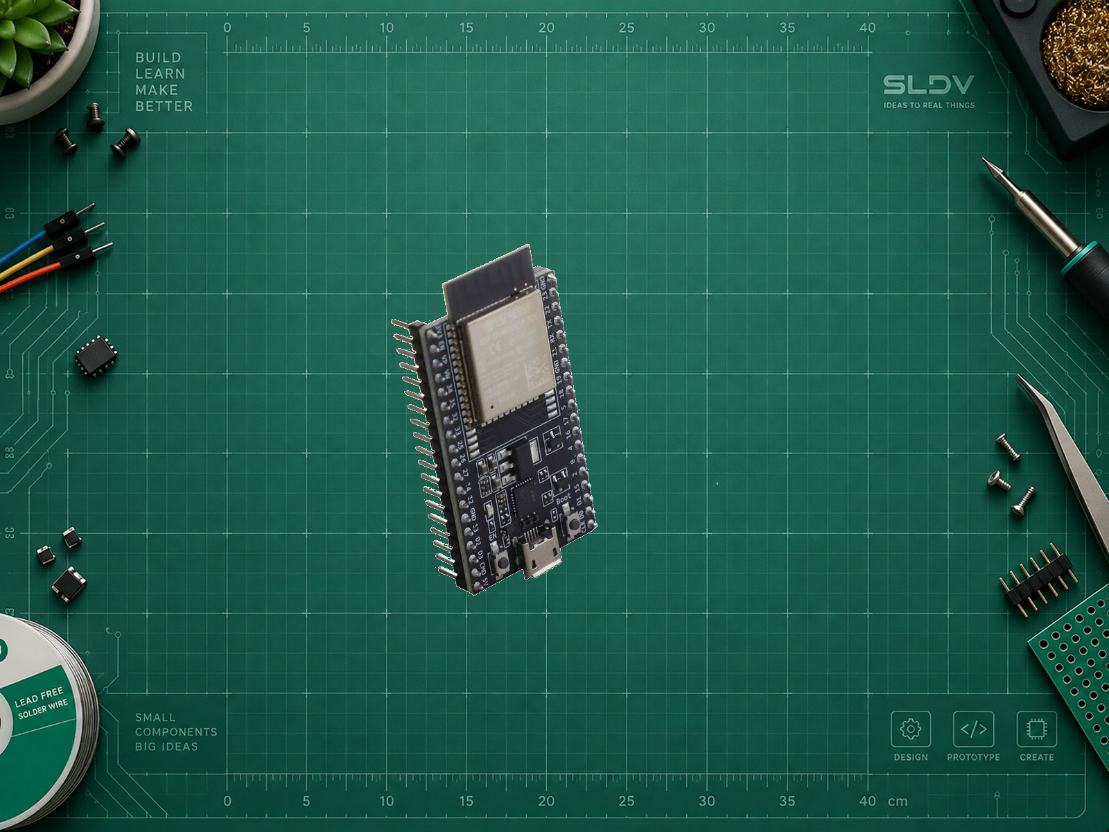 Espressif ESP32-DevKitC V4 WROOM-32E — 4 МБ Flash; фото производителя.