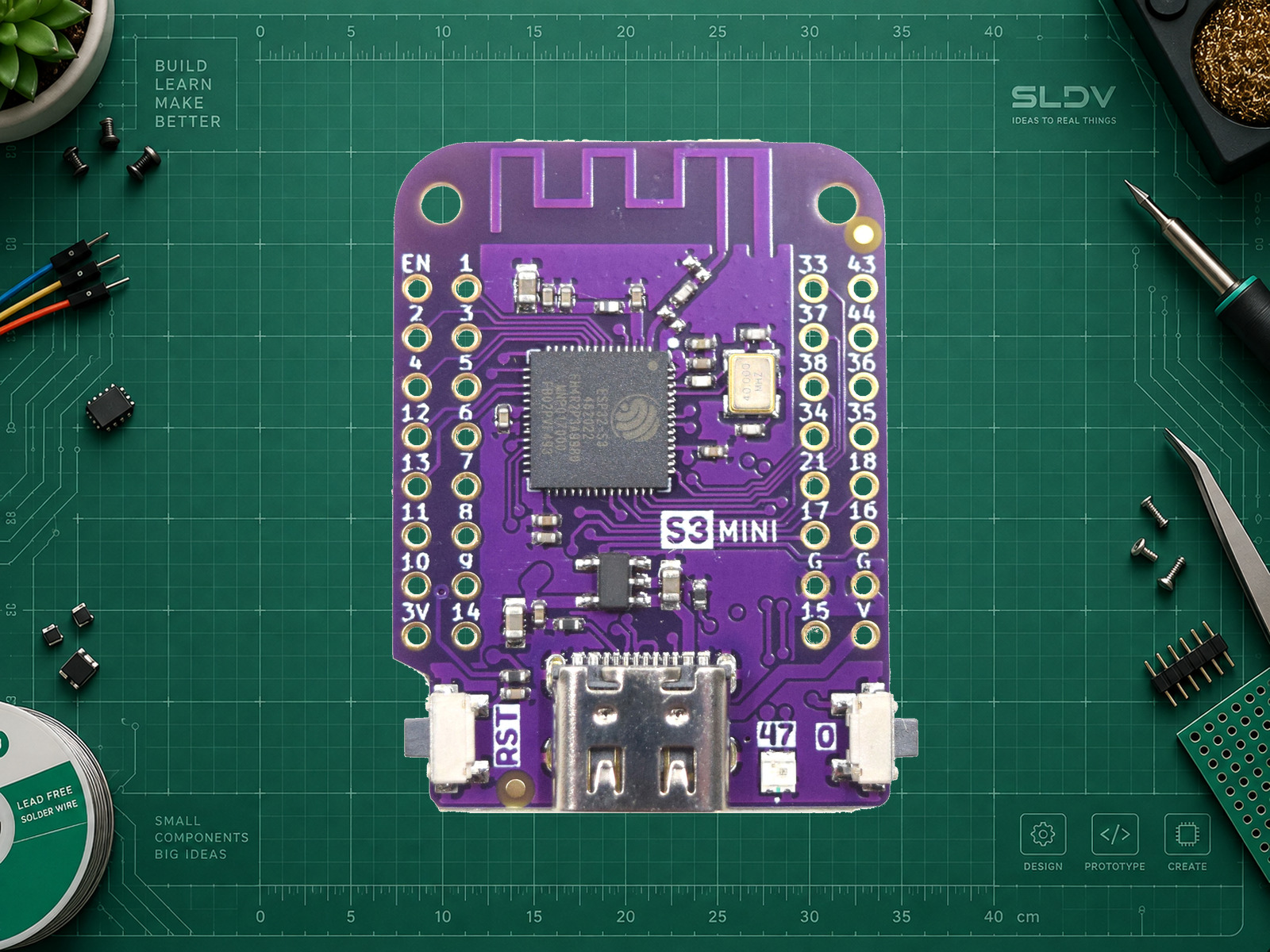 LOLIN S3 MINI v1.0.0 — 4 МБ Flash / 2 МБ PSRAM; фото производителя.