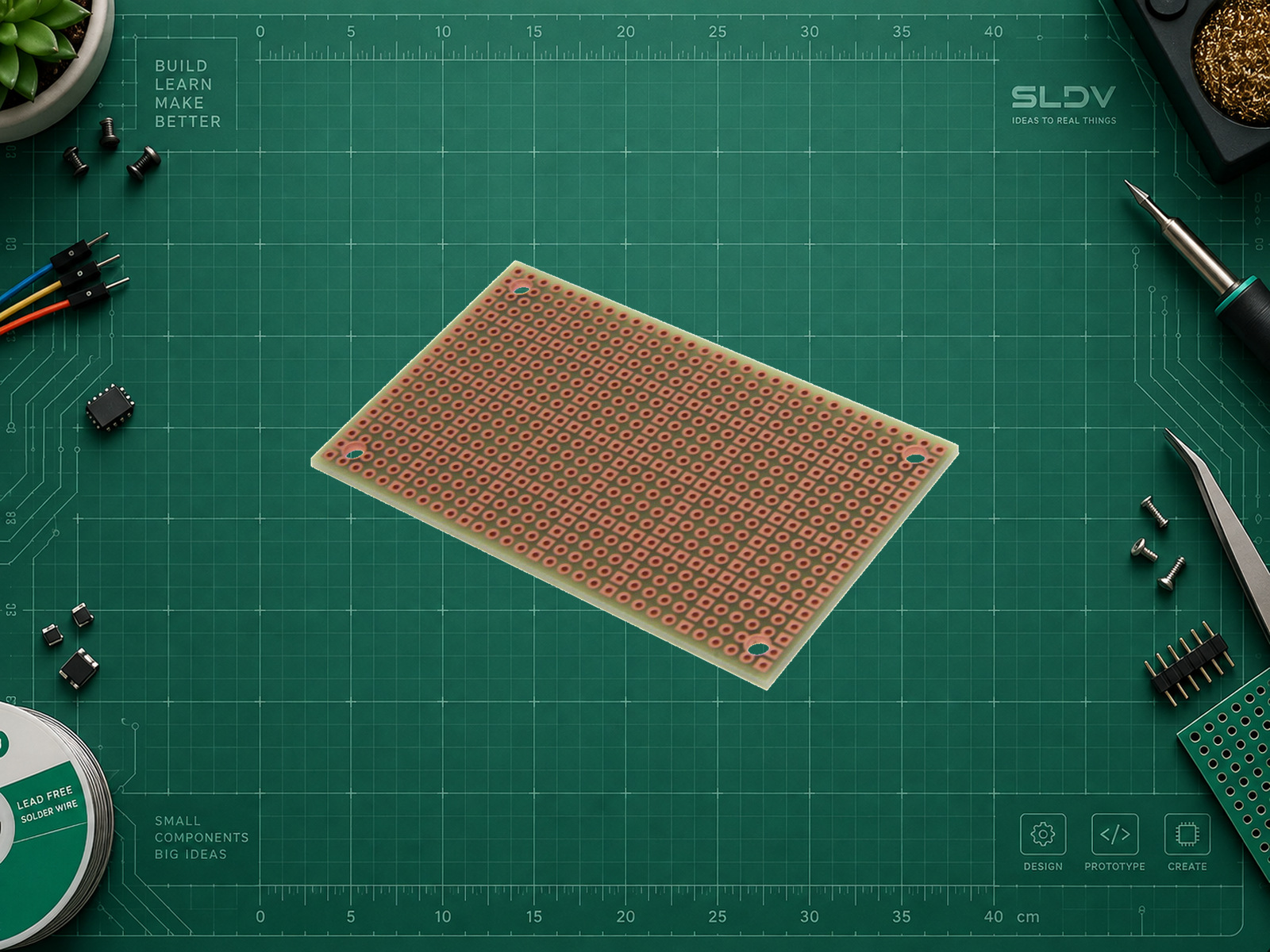 BusBoard PAD1, монтажная плата 50×80 мм с отдельными площадками
