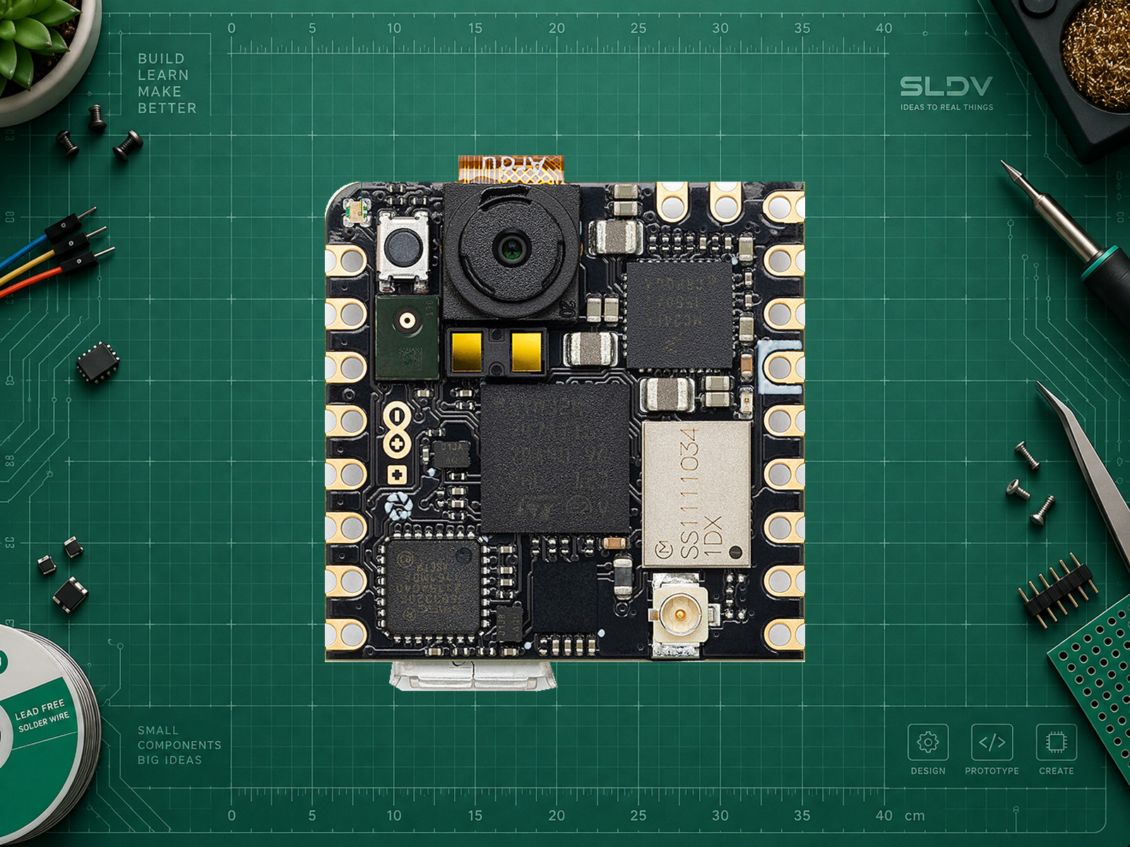 Arduino Nicla Vision — реальная плата Arduino, вид целиком