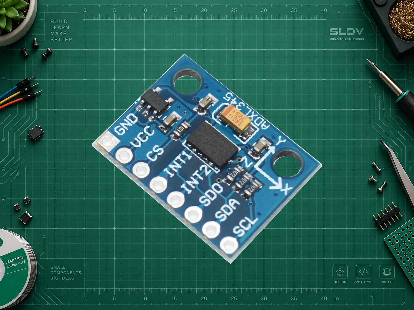 GY-291 на ADXL345: реальная фотография продаваемого generic breakout от BerryBase. Название gyroscope на странице продавца неточно: ADXL345 измеряет ускорение. Фото не доказывает ревизию другой поставки.