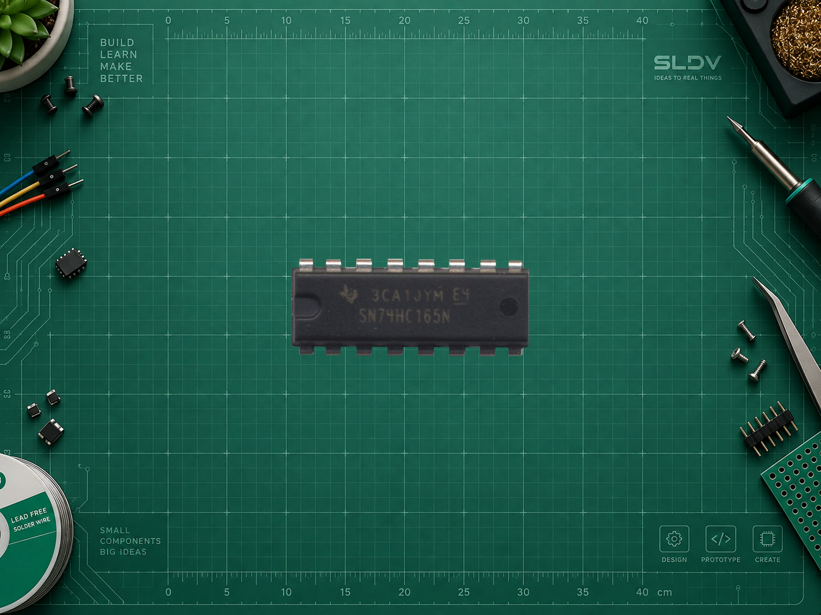 Texas Instruments SN74HC165N в DIP-16, исходное фото 536×259 пикселей