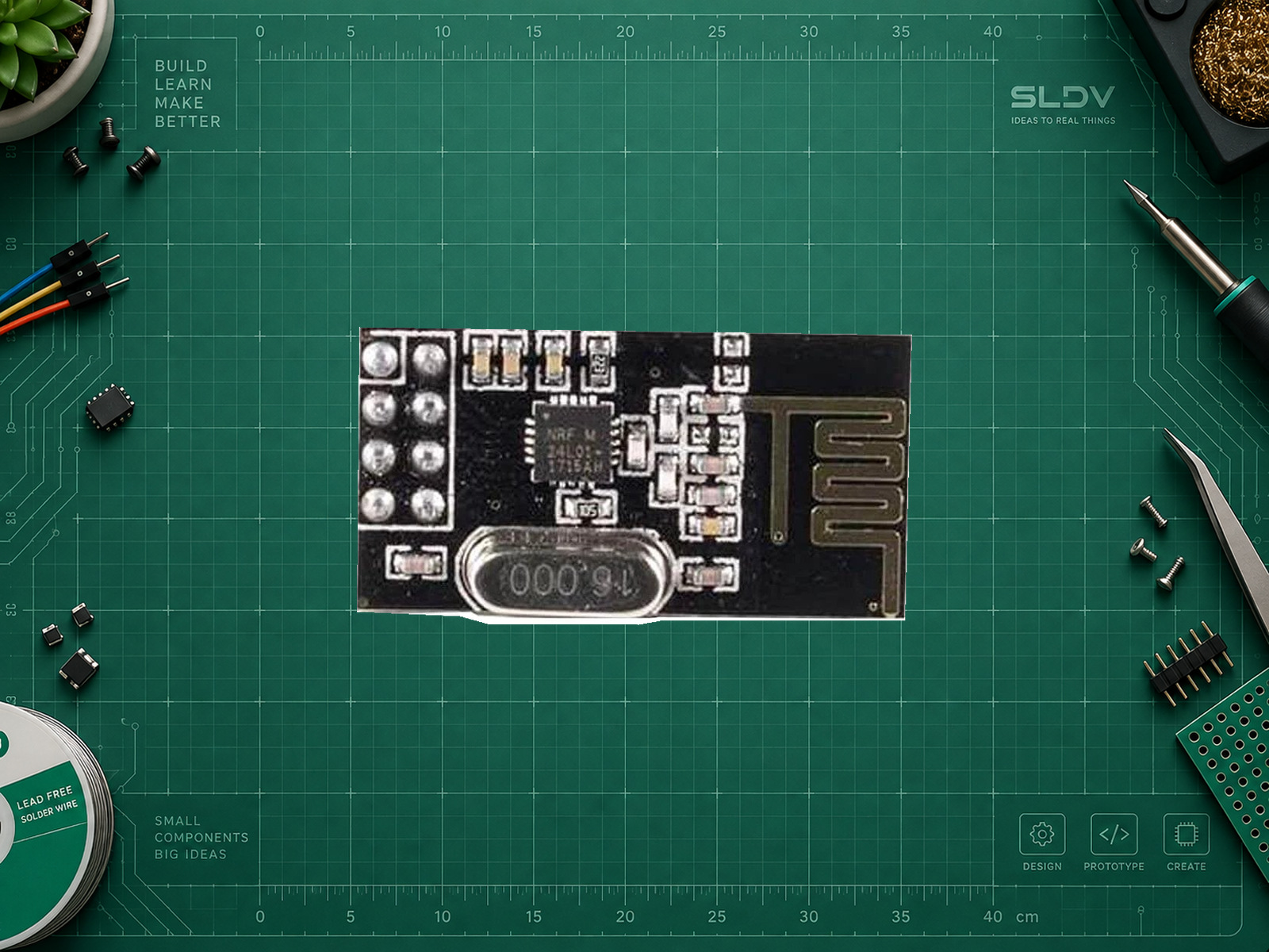 nRF24L01+ с печатной антенной без PA/LNA, пример AZ-Delivery