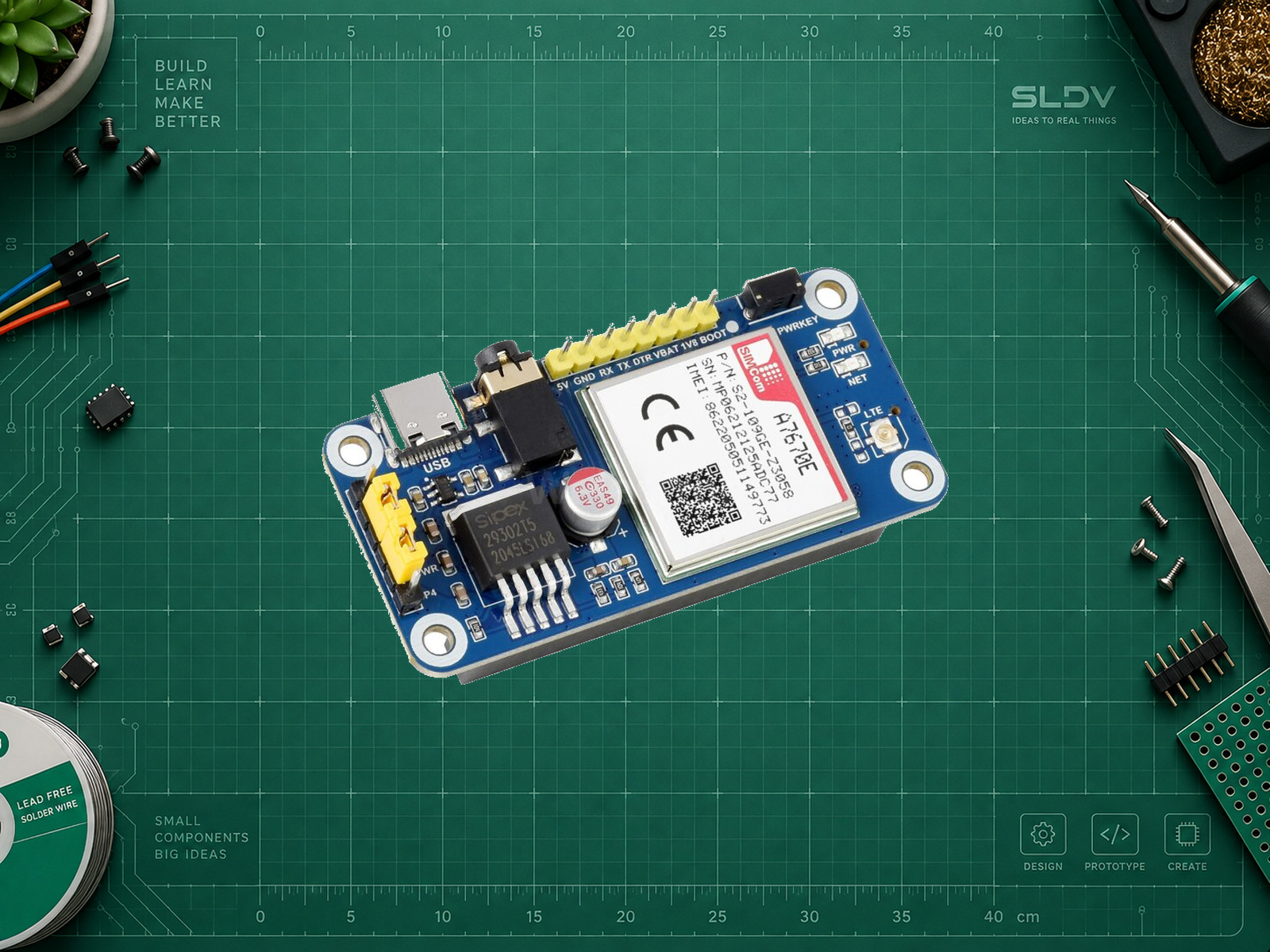 Waveshare A7670E Cat-1 HAT, исполнение без GNSS