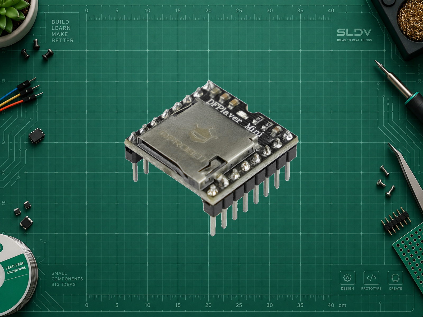 DFRobot DFR0299 DFPlayer Mini с припаянными гребёнками