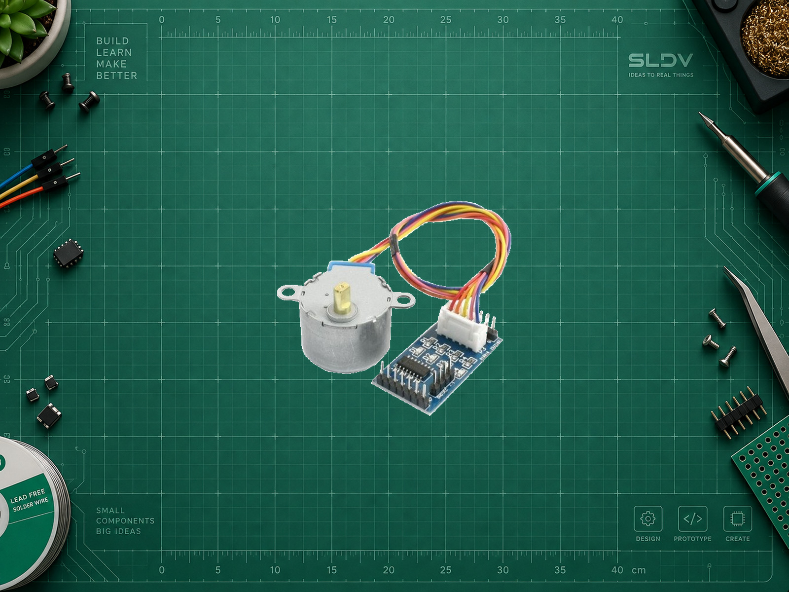 Olimex SM-5VDC-DRV: двигатель 28BYJ-48 5 В и плата ULN2003
