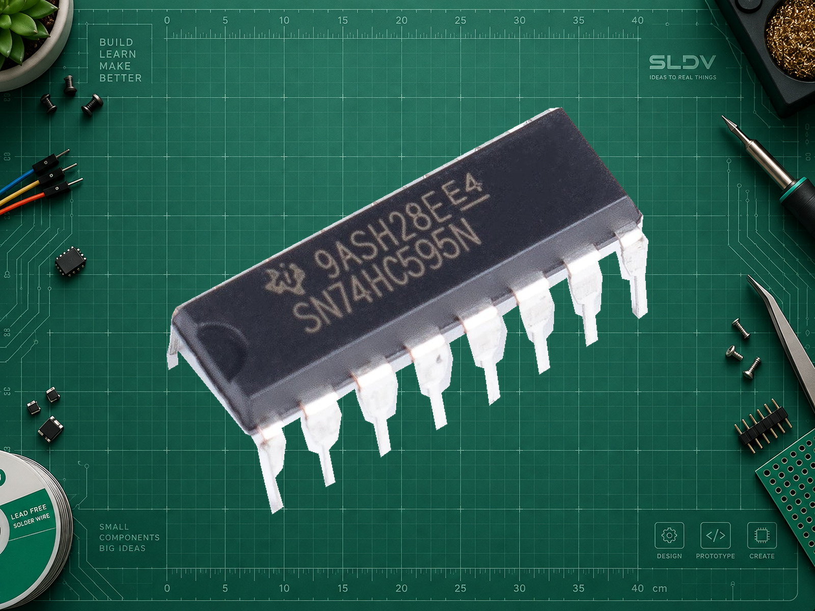 Texas Instruments SN74HC595N в корпусе DIP-16