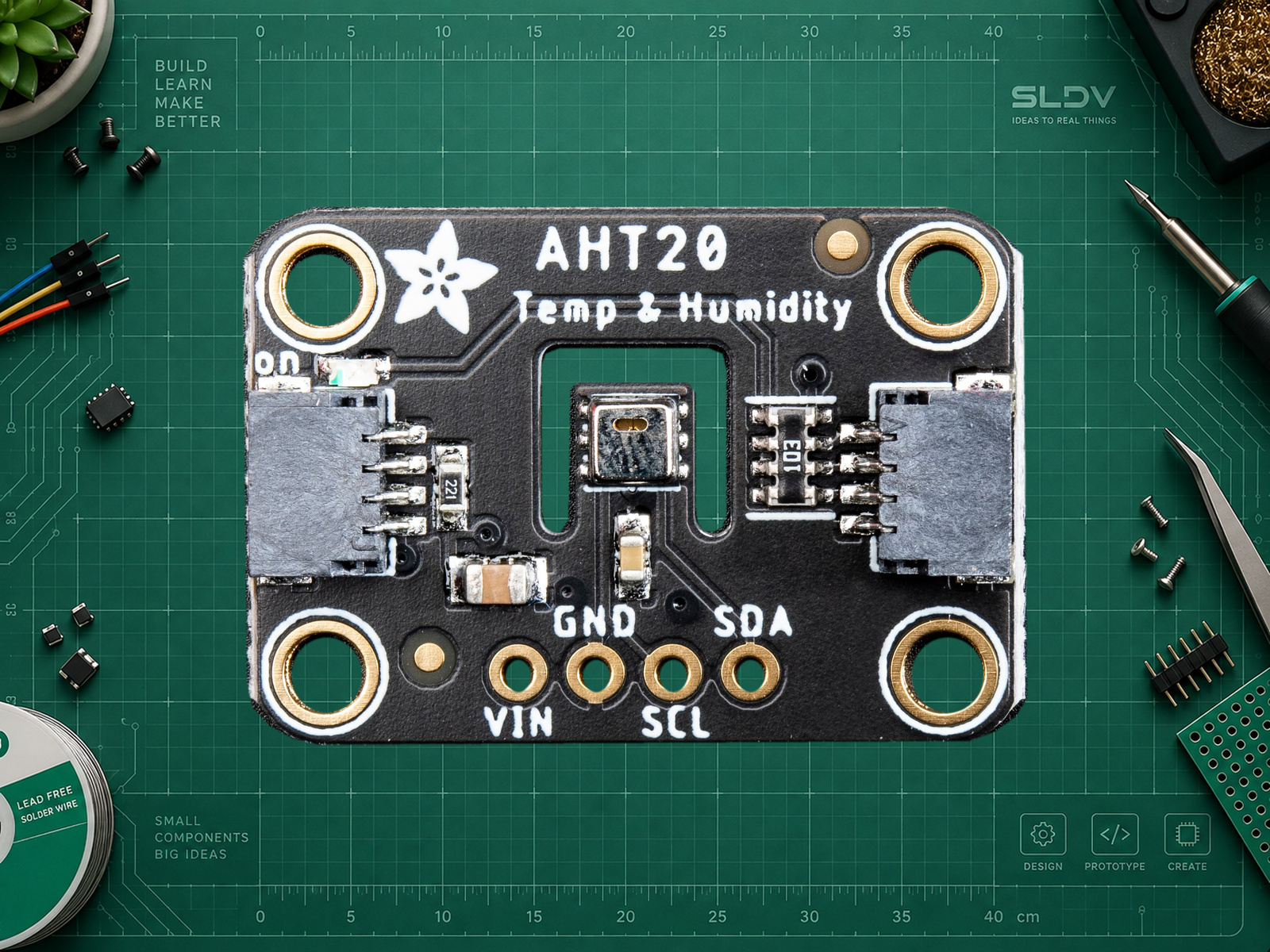 Плата Adafruit AHT20 PID 4566 со STEMMA QT, без отдельной гребёнки