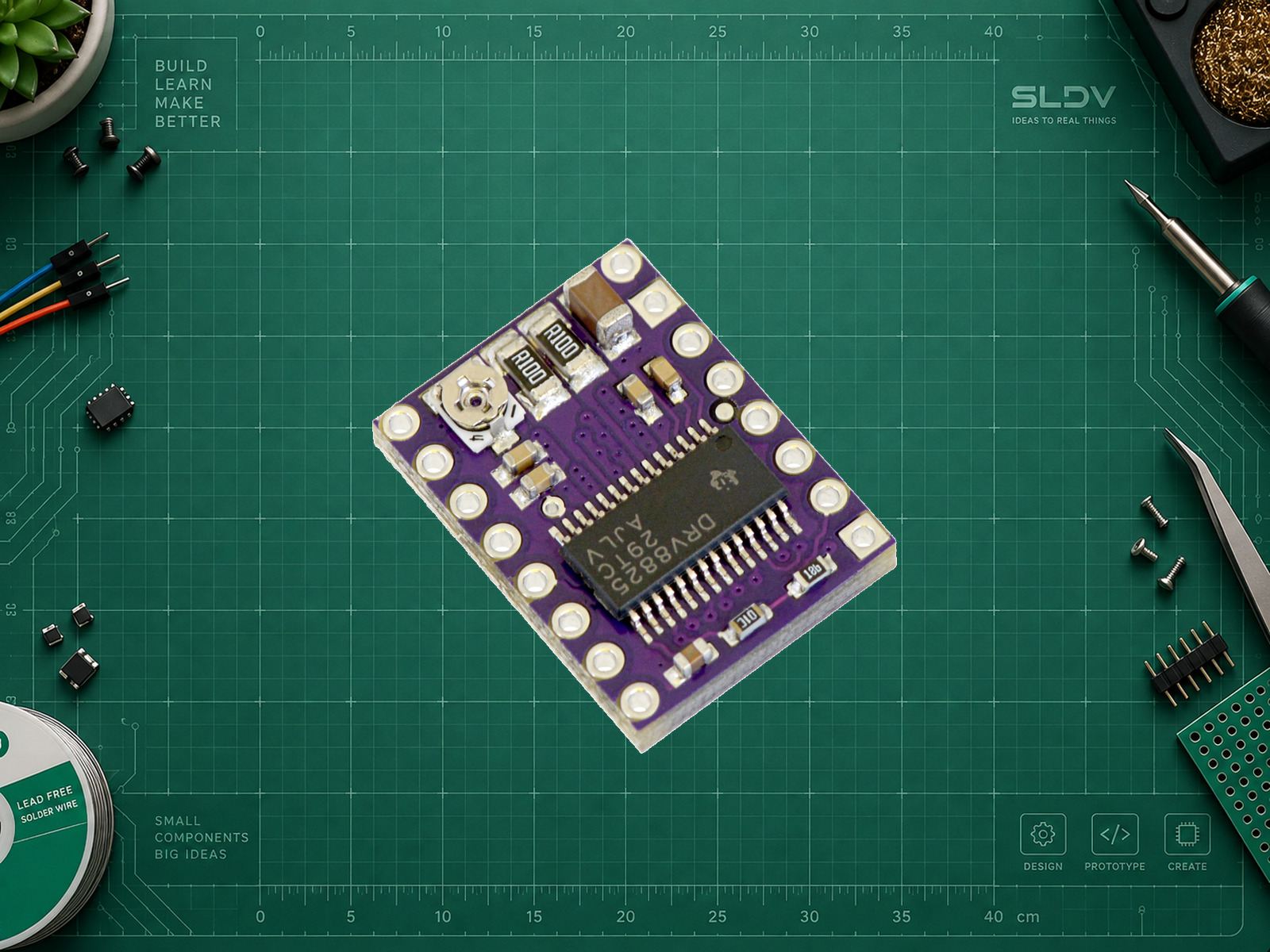Pololu 2133 DRV8825 Stepper Driver Carrier, Rsense 0,100 Ом