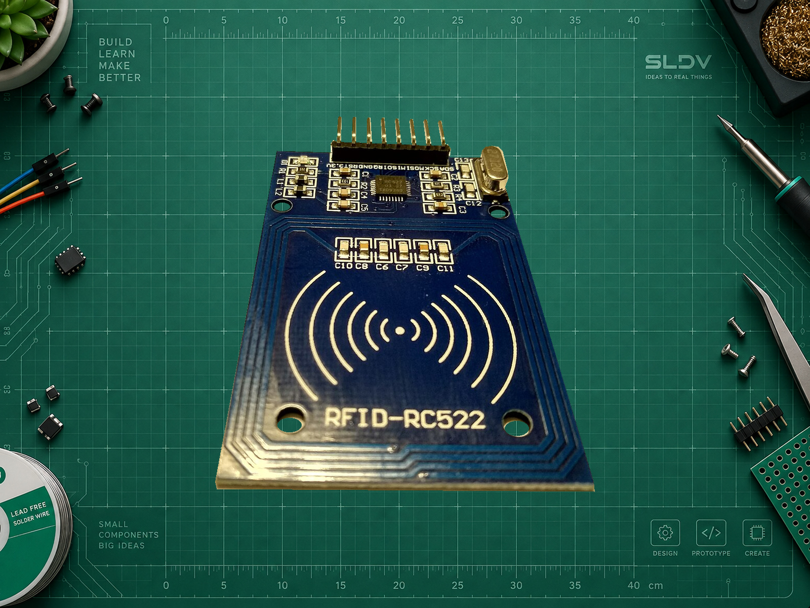 RC522: восьмиконтактная SPI-плата с MFRC522 и печатной антенной