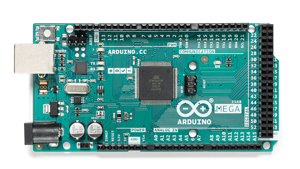 Arduino Mega 2560 R3: оригинальная плата на ATmega2560, вид сверху