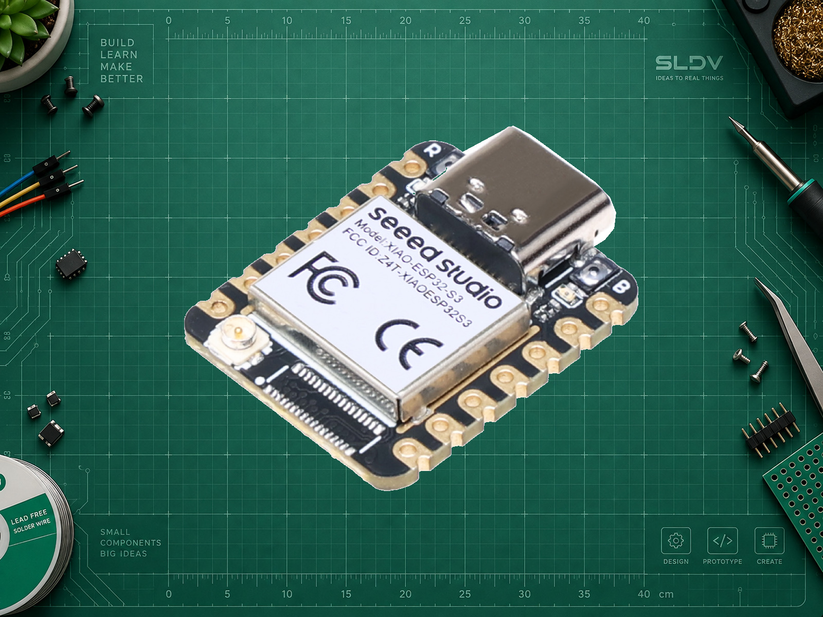 Seeed Studio XIAO ESP32S3 — 8 МБ Flash / 8 МБ PSRAM; фото платы из проверенного источника.