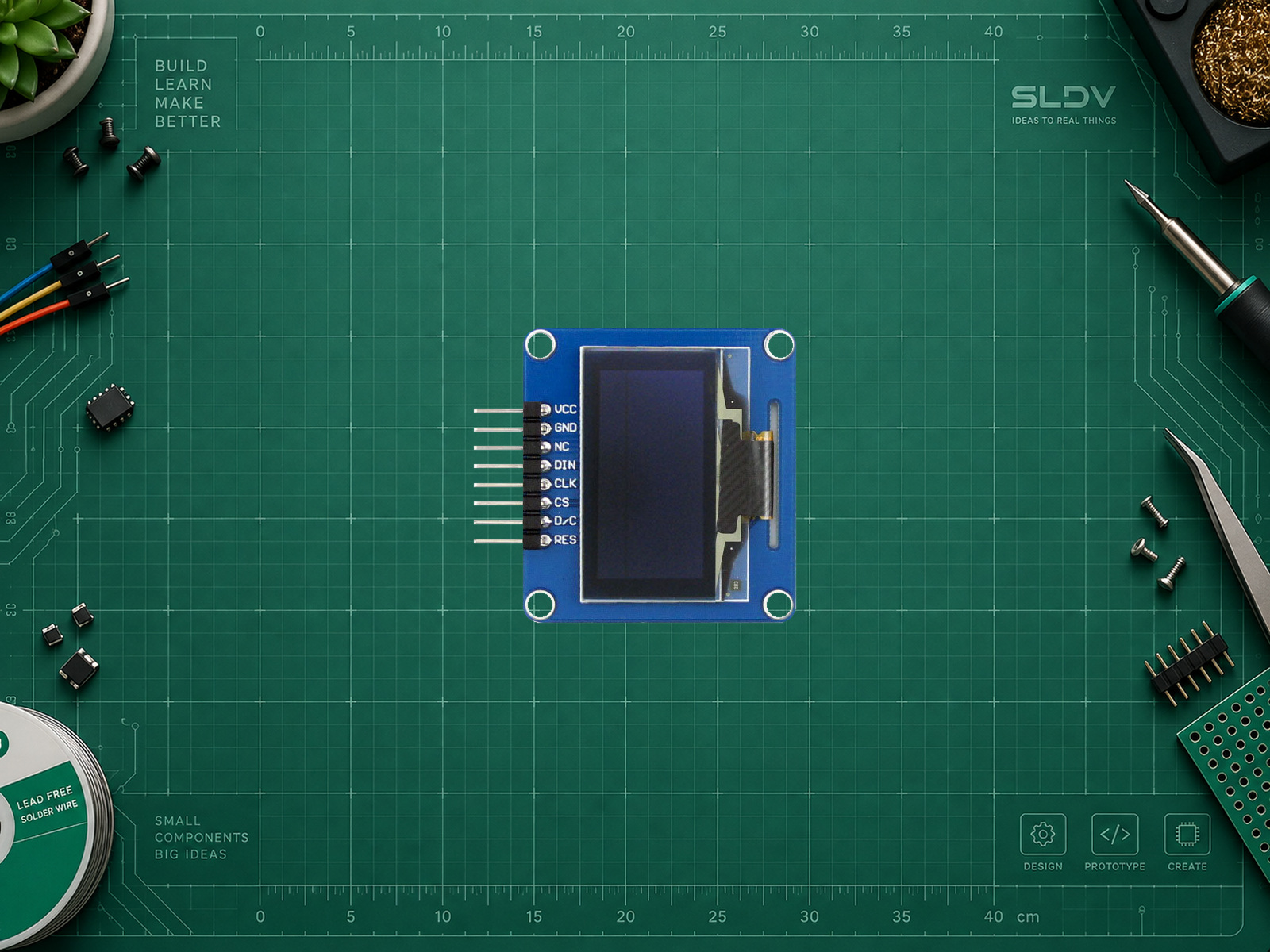 Waveshare 1.3inch OLED (A), плата SH1106 с восьмиконтактным разъёмом