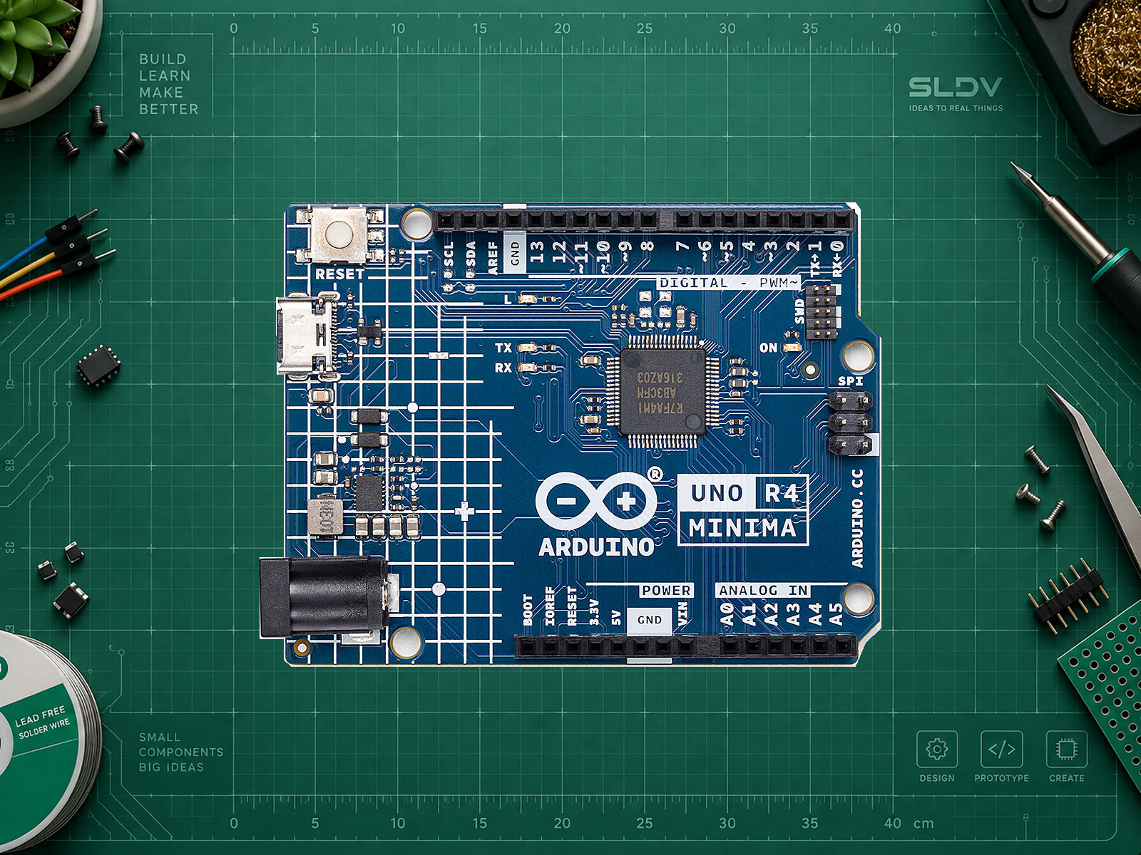 Arduino UNO R4 Minima — фото точной платы из проверенного источника.