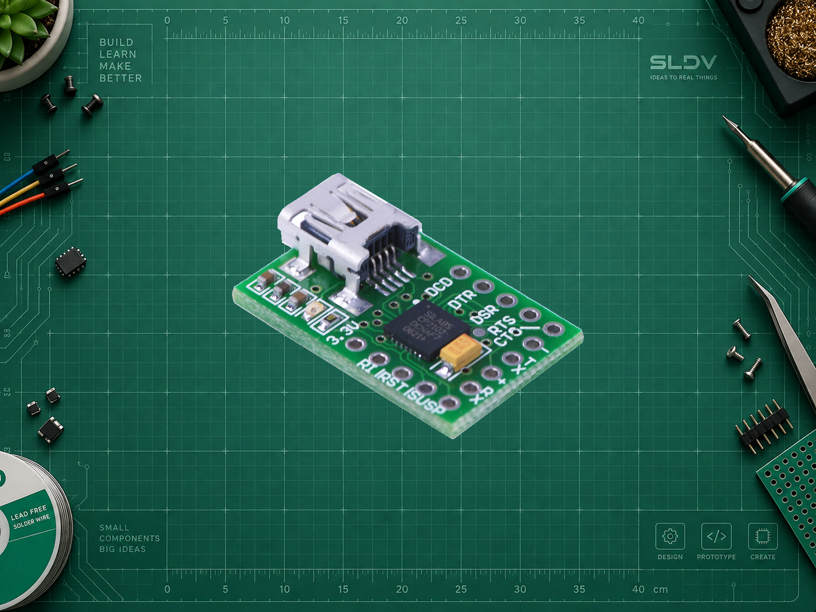 Pololu USB-to-Serial Adapter 391 на CP2102 с разъёмом mini-B USB
