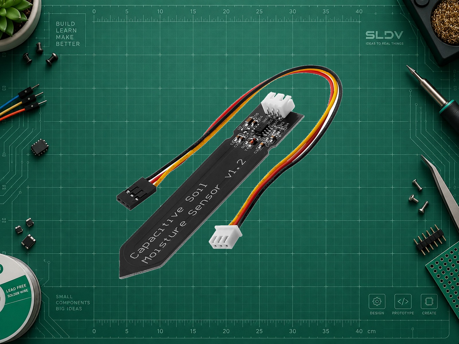 AZ-Delivery Capacitive Soil Moisture Sensor v1.2, целая плата и отдельный кабель