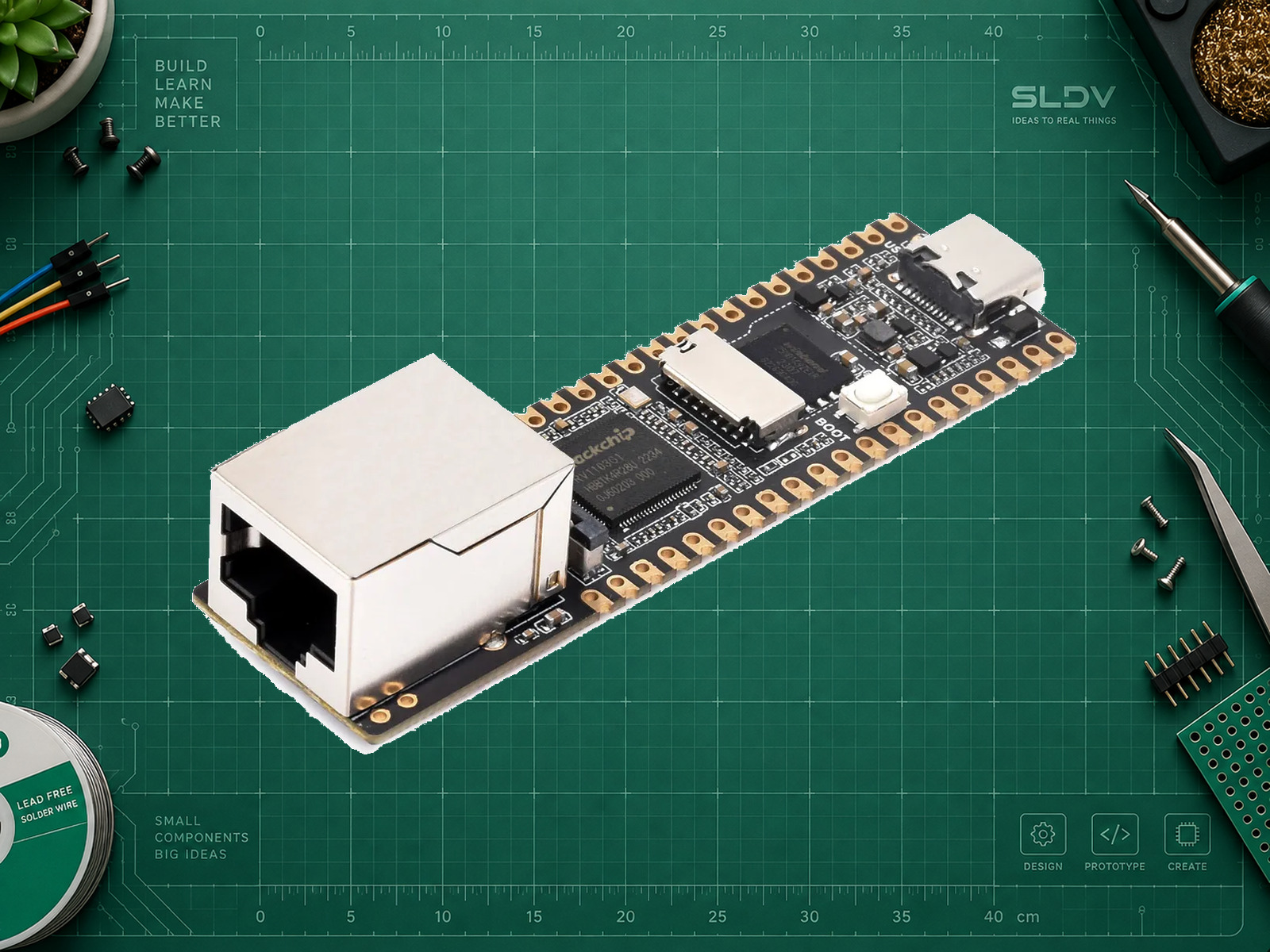 Luckfox Pico Plus RV1103 — фотография модели с RJ45