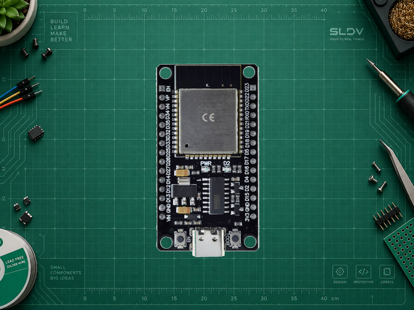 Generic ESP32 DevKit 30-pin CH340C USB-C — 4 МБ Flash; фото платы из проверенного источника.