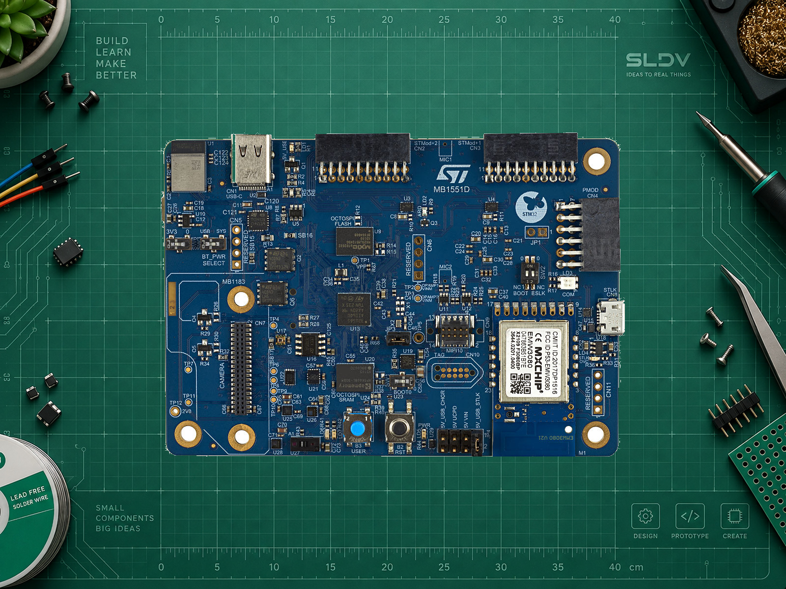 B-U585I-IOT02A — реальная плата целиком