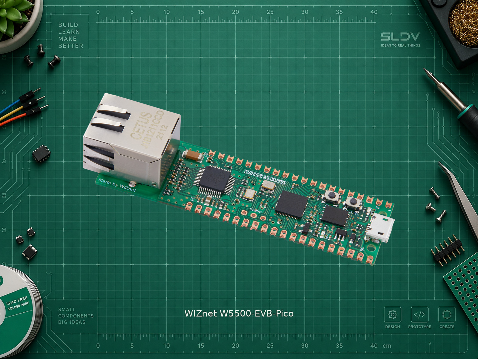 WIZnet W5500-EVB-Pico, обычная версия без PoE — вид платы