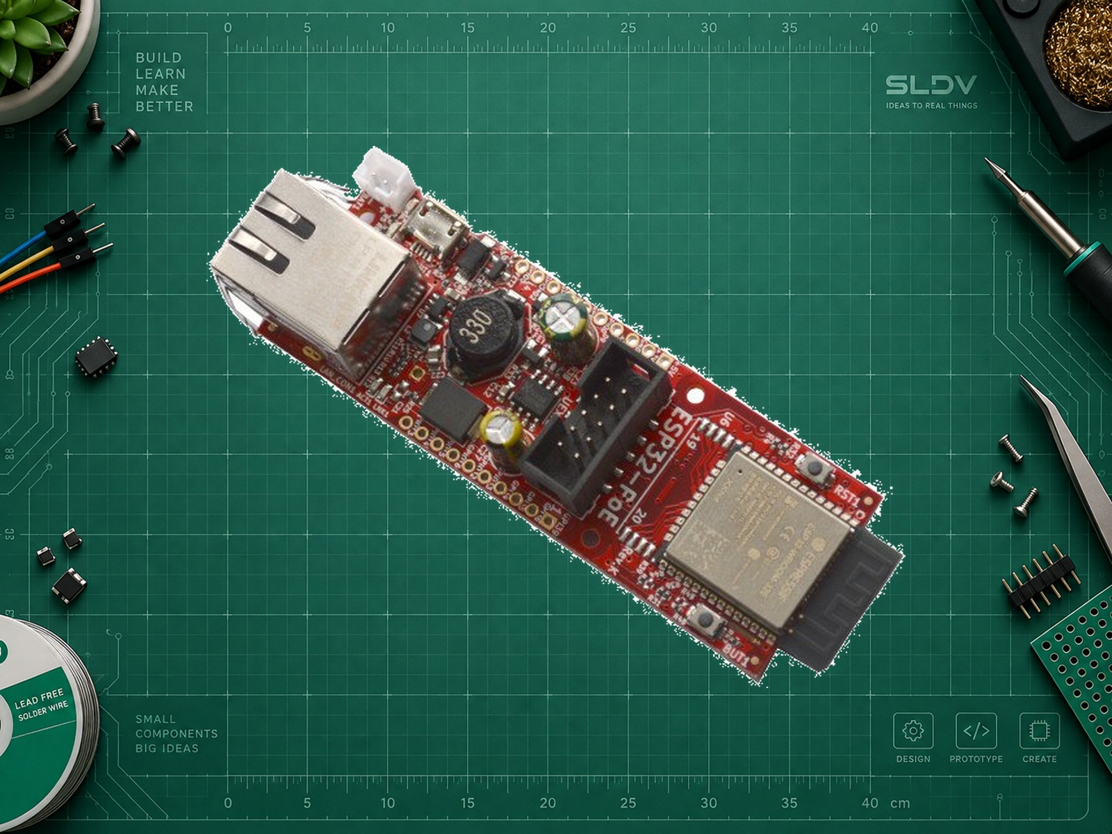 Olimex ESP32-POE · базовая плата, 4 МБ Flash; фото платы из проверенного источника.