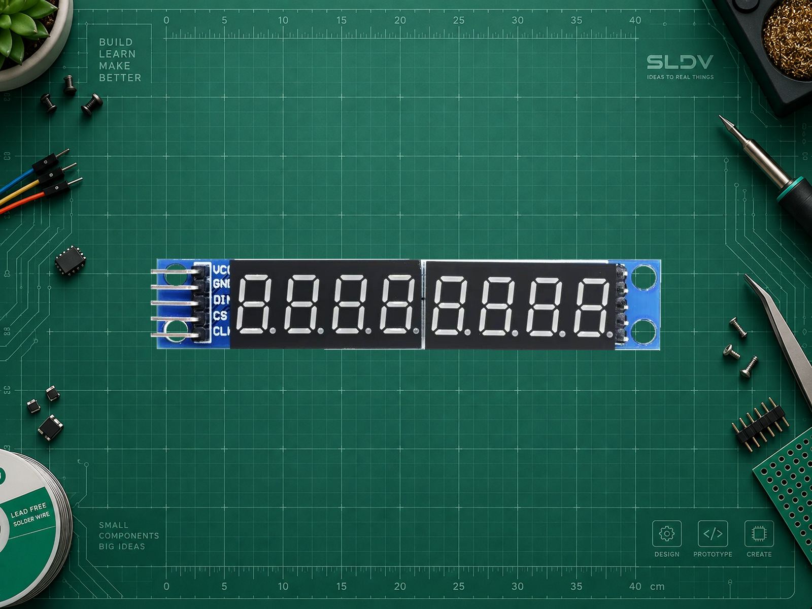 Восьмиразрядный семисегментный модуль MAX7219, пример исполнения