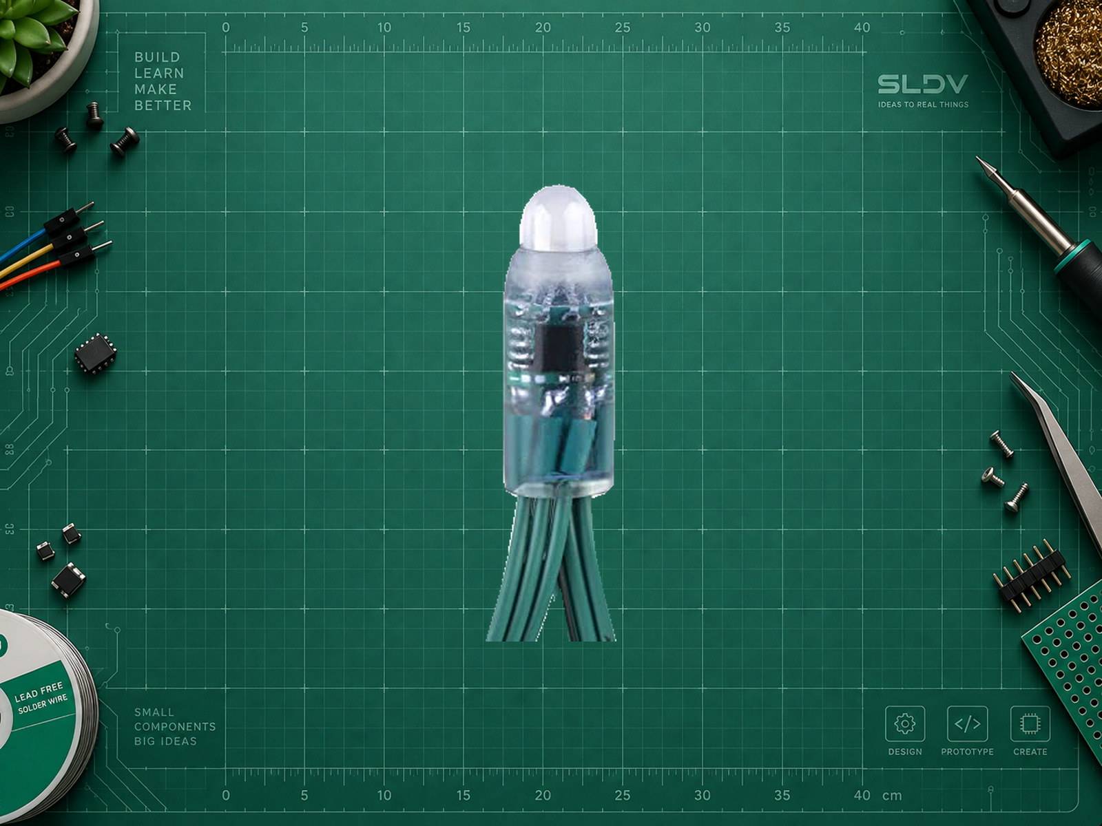 Один узел BTF-LIGHTING WS2811 12 В с участками зелёных проводов