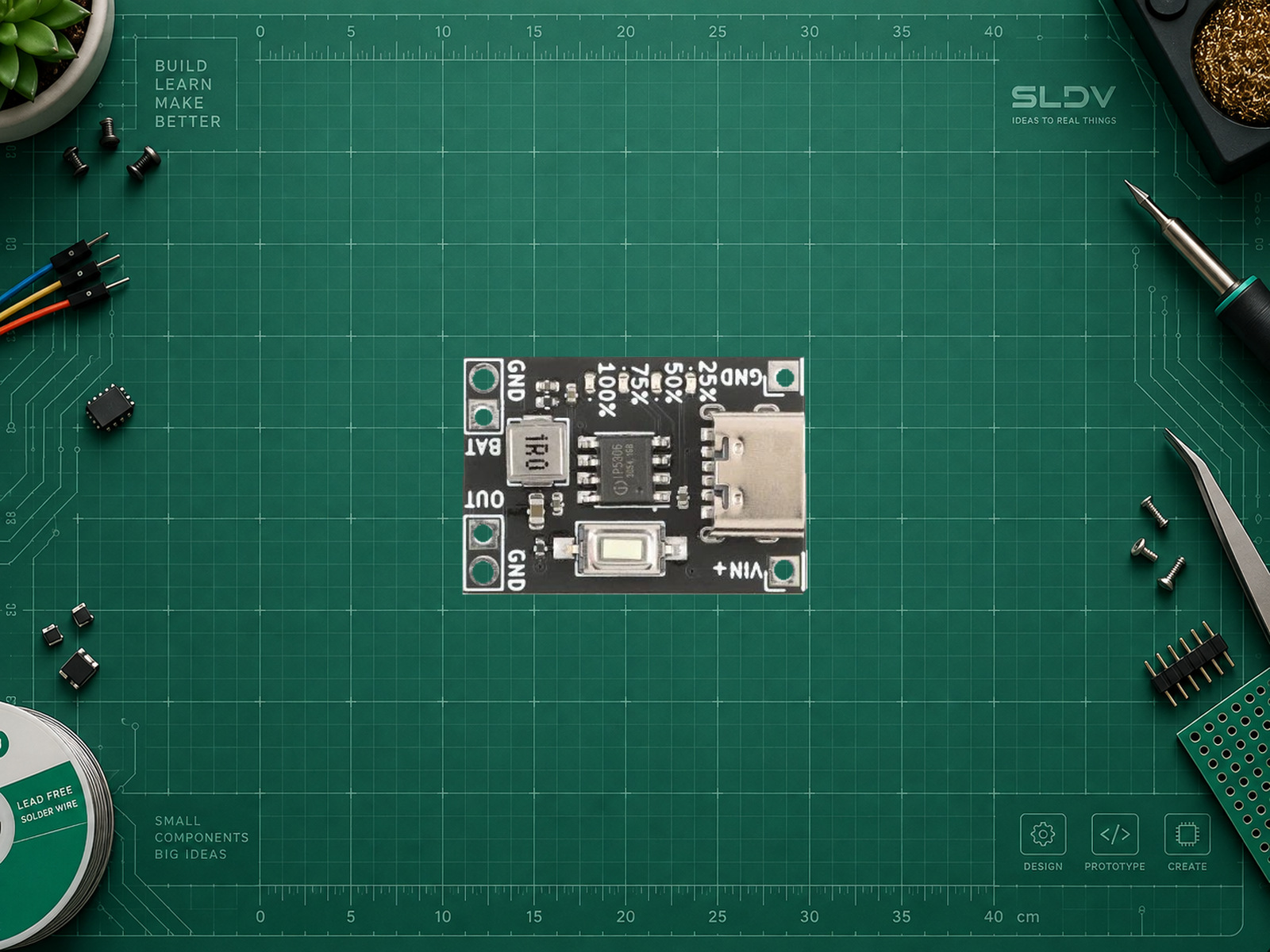 Модуль IP5306 ElectroPeak BAT-03-085 с входом USB-C