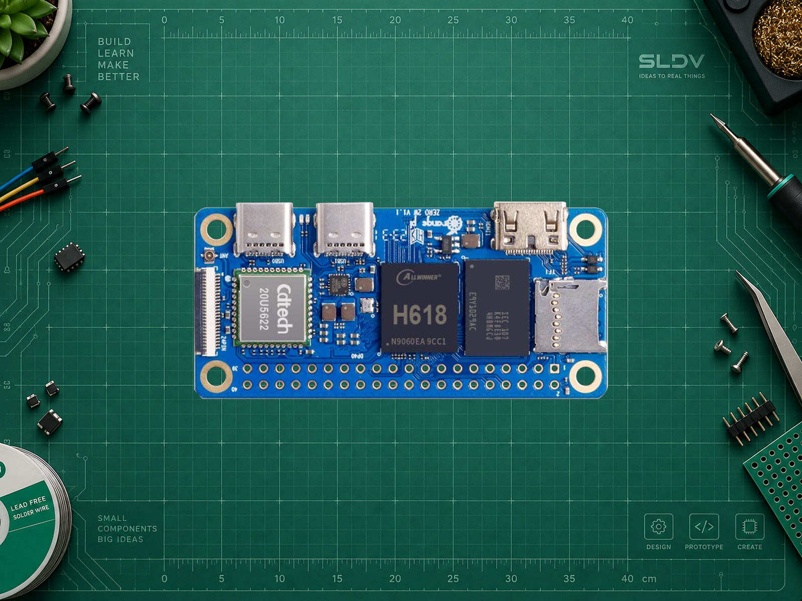 Orange Pi Zero 2W V1.1 на H618, без припаянной гребёнки