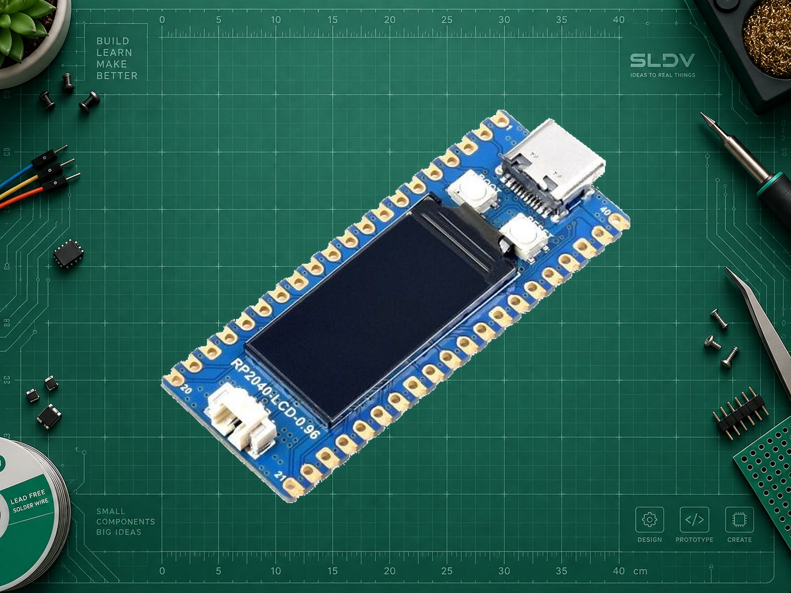 Waveshare RP2040-LCD-0.96 — реальная плата