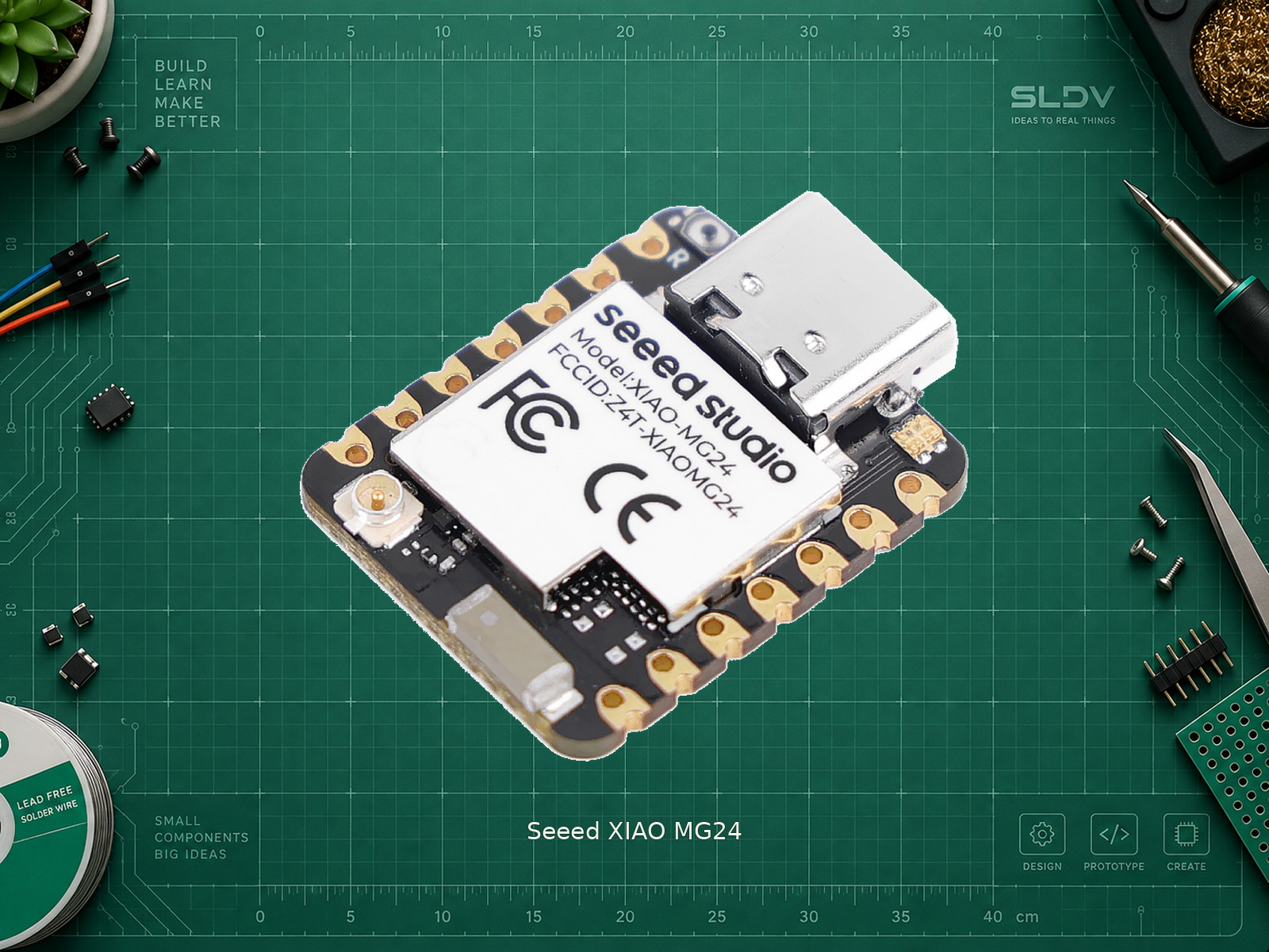 Seeed XIAO MG24, обычная версия без датчиков Sense — вид платы спереди
