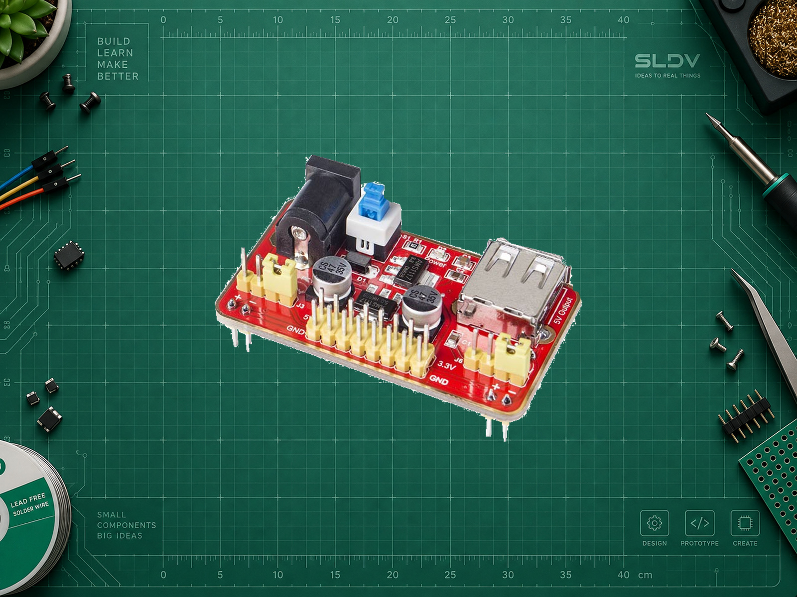 SunFounder TS0473, красная плата питания макетки семейства MB102
