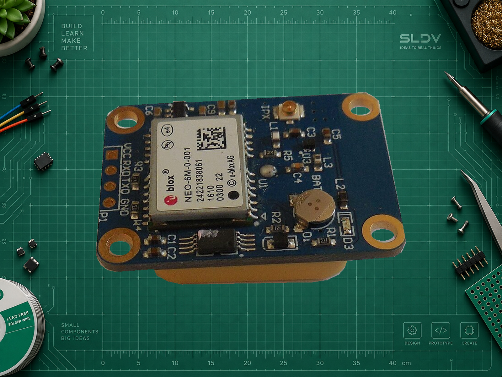 Плата с u-blox NEO-6M-0-001; производитель носителя и питание VCC не подтверждены